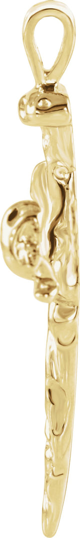 18K Gold Nail Cross Pendant - view 2