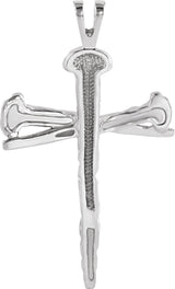 14K Gold Nail Cross Pendant – 26x18.2mm - White Gold - view 3
