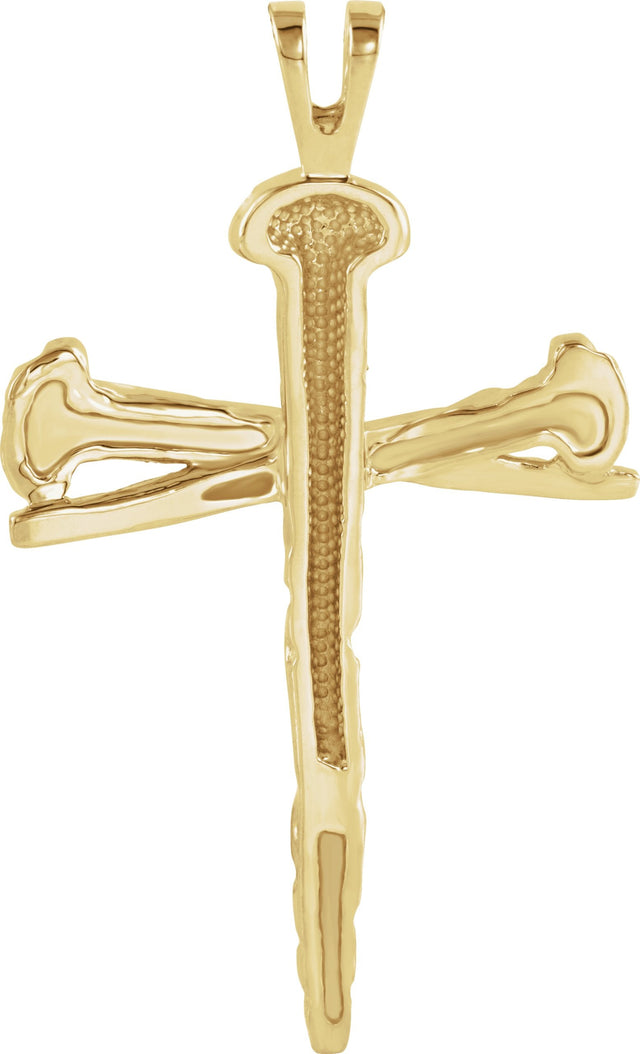10K Gold Nail Cross Pendant - view 3
