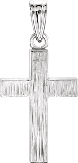 14K Gold Cross Pendant – 20x13mm - White Gold