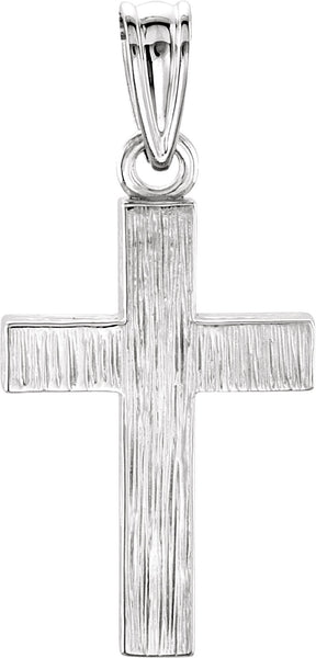 14K Gold Cross Pendant – 20x13mm - White Gold