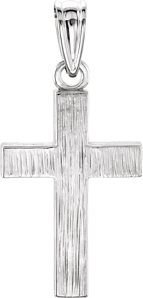 14K Gold Cross Pendant – 20x13mm - White Gold