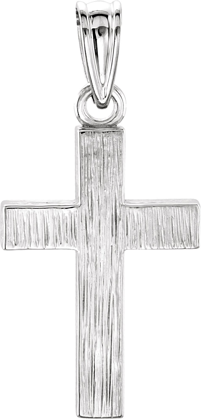 14K Gold Cross Pendant – 20x13mm - White Gold