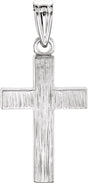 14K Gold Cross Pendant – 20x13mm - White Gold