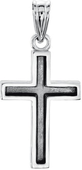 14K Gold Cross Pendant – 20x13mm - White Gold - view 3