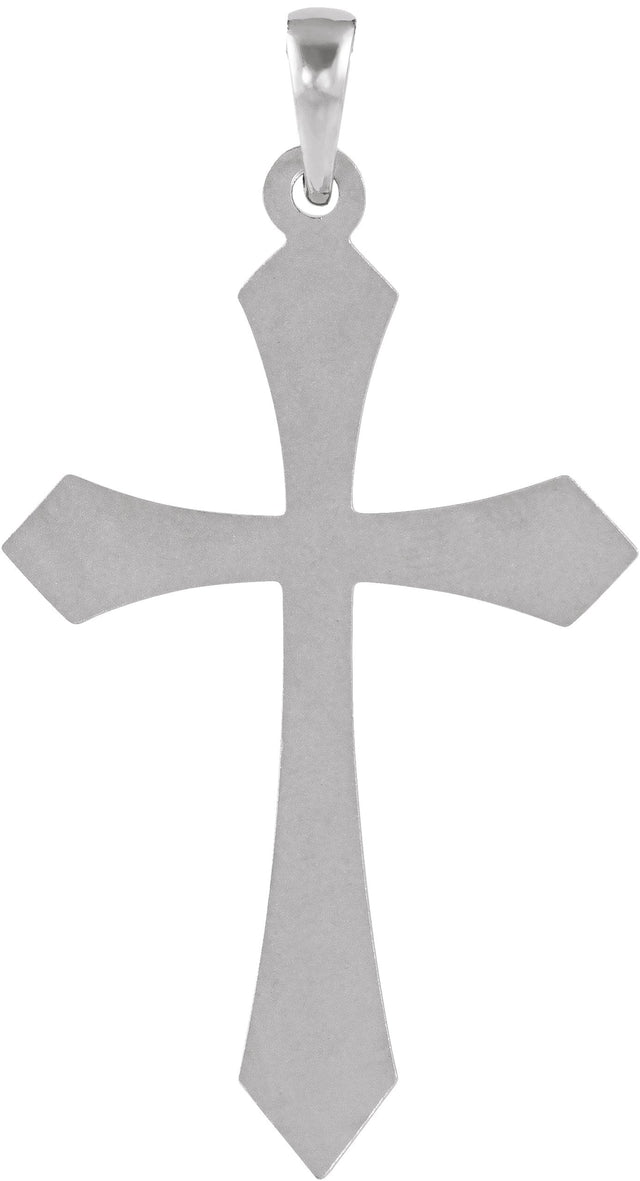 14K Gold Cross Pendant – 36.7x21mm - White Gold - view 3