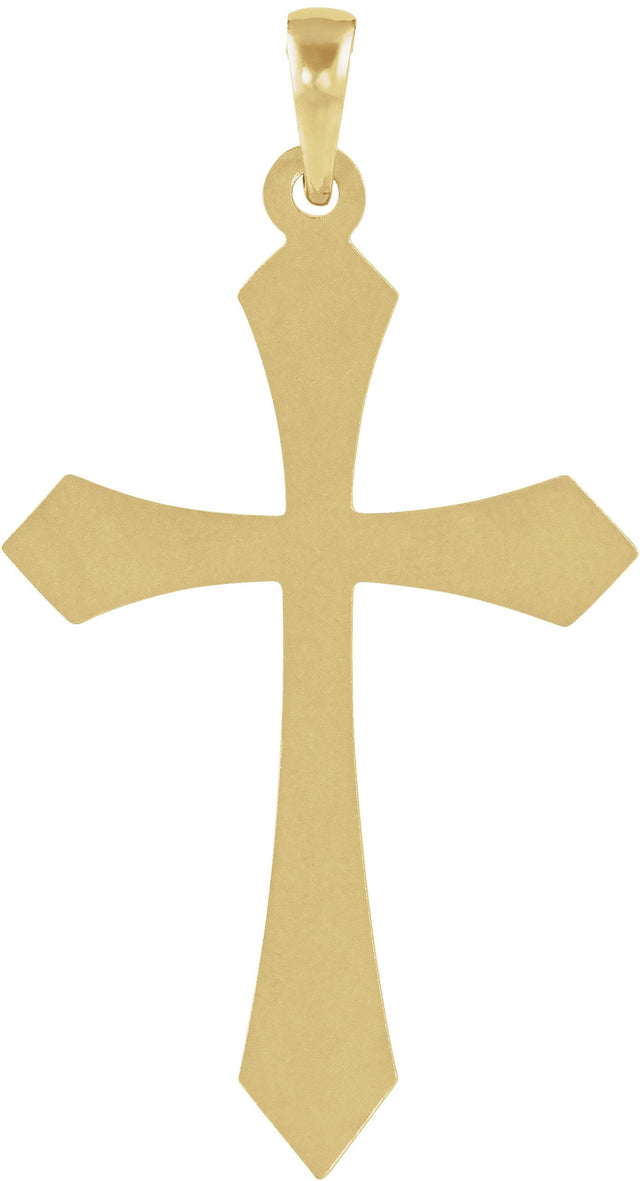 14K Gold Cross Pendant – 36.7x21mm - Yellow Gold - view 3