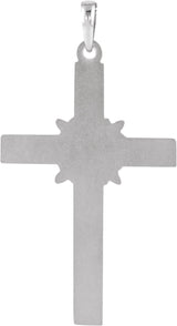 14K Gold Cross Pendant – 32.5x19.5mm - White Gold - view 3