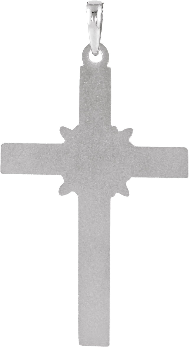 14K Gold Cross Pendant – 32.5x19.5mm - White Gold - view 3
