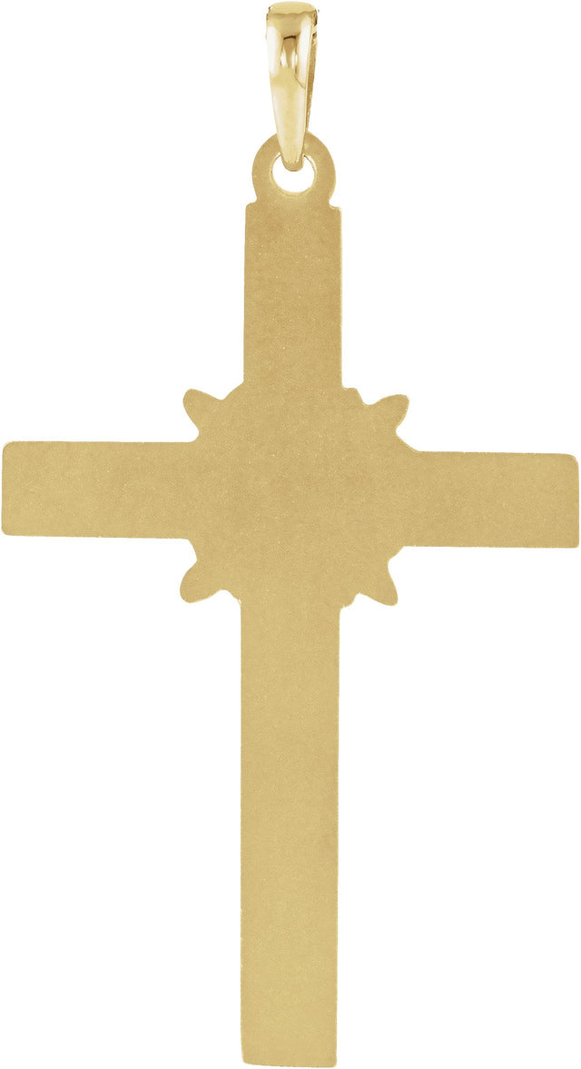 14K Gold Cross Pendant – 32.5x19.5mm - Yellow Gold - view 3