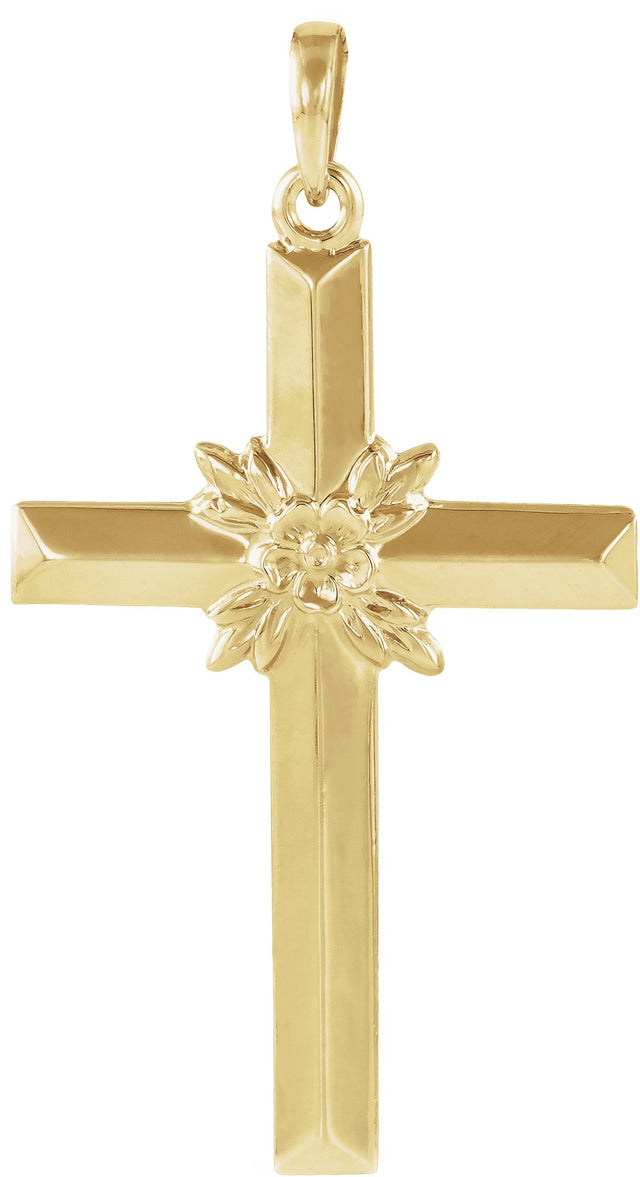 14K Gold Cross Pendant – 32.5x19.5mm - Yellow Gold