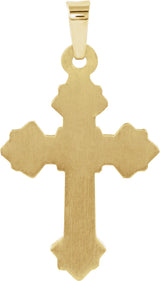 14K Gold Hollow Cross Pendant – 20x16mm - view 2