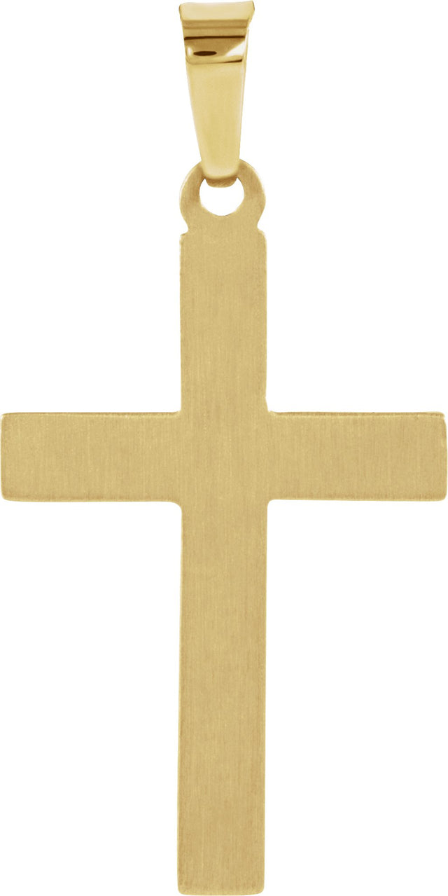 14K Gold Hollow Cross Pendant – 20.5x14mm - view 3