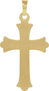 14K Gold Hollow Cross Pendant – 25.5x18mm - view 3