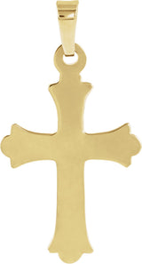 14K Gold Hollow Cross Pendant – 20x14.5mm - view 3