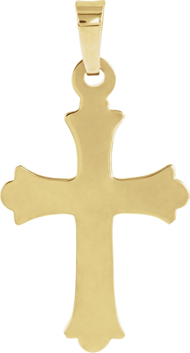 14K Gold Hollow Cross Pendant – 20x14.5mm - view 3