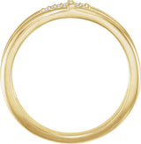 14K Gold Round Natural Diamond Negative Space Cross Ring - Yellow Gold - view 4