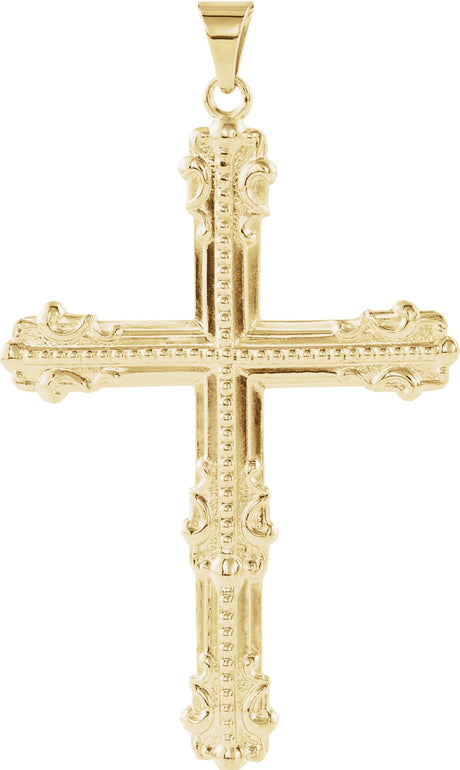 14K Gold Cross Pendant – 47x31.5mm - Yellow Gold