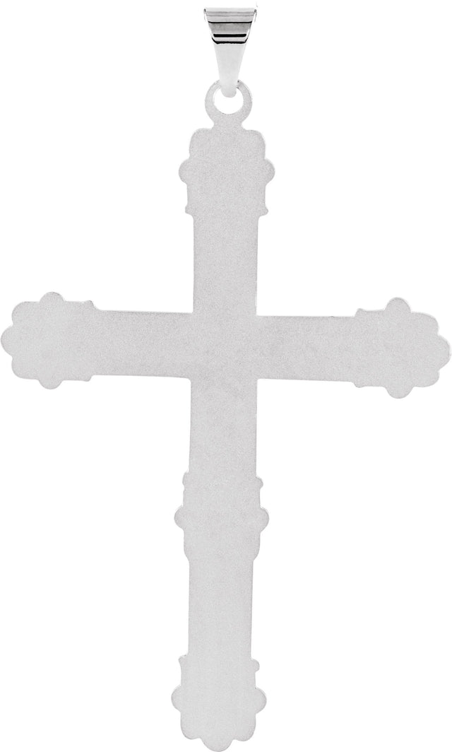 14K Gold Cross Pendant – 47x31.5mm - White Gold - view 3