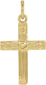 14K Gold Youth Cross Pendant IV