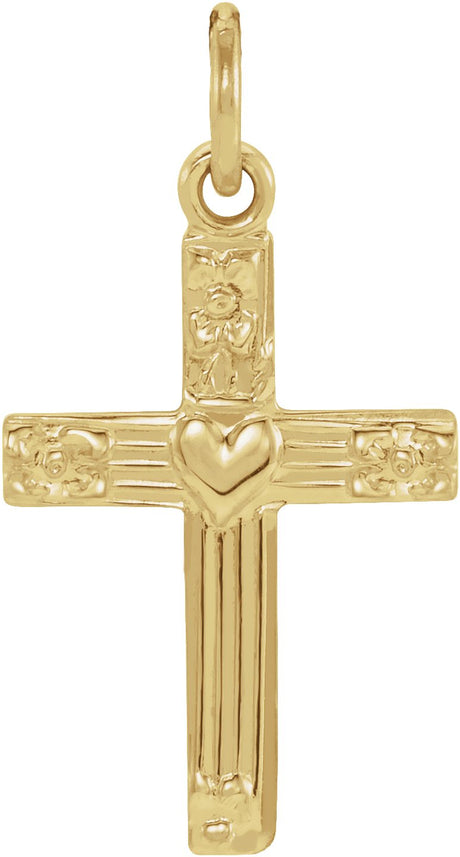 14K Gold Youth Cross Pendant IV