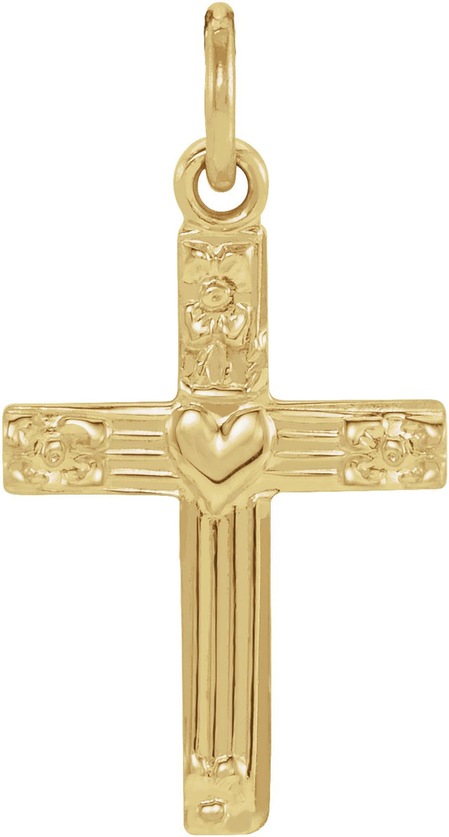 14K Gold Youth Cross Pendant IV