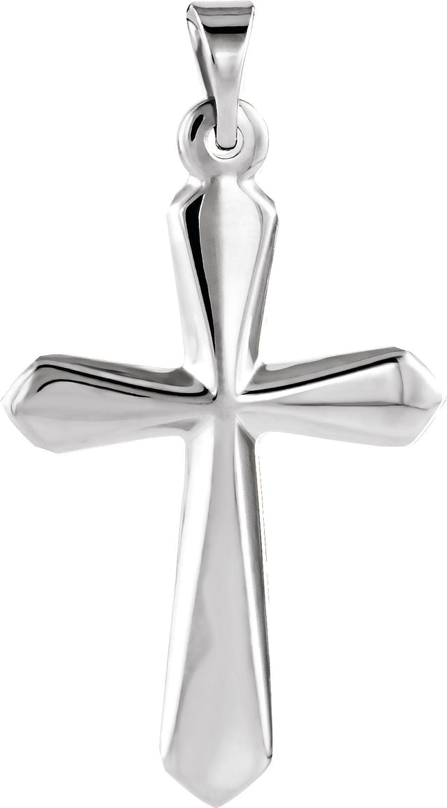 14K Gold Cross Pendant – 22.5x16mm - White Gold
