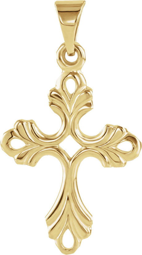14K Gold Cross Pendant – 19.5x15mm - Yellow Gold