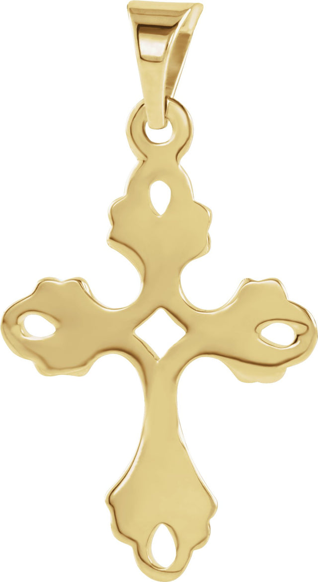 14K Gold Cross Pendant – 19.5x15mm - Yellow Gold - view 3