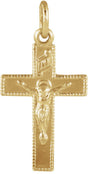 14K Gold Youth Crucifix Pendant – 14x9mm