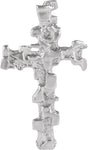 Platinum Nugget Cross Pendant