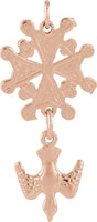 14K Gold Huguenot Cross Pendant - Rose Gold