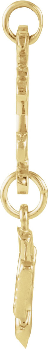 14K Gold Huguenot Cross Pendant - Yellow Gold - view 2