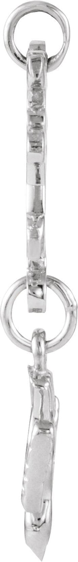 14K Gold Huguenot Cross Pendant - White Gold - view 2