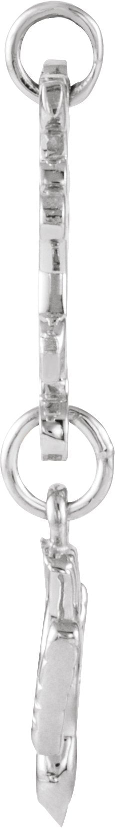14K Gold Huguenot Cross Pendant - White Gold - view 2