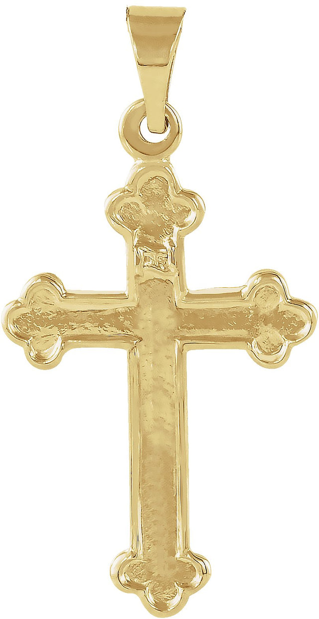 14K Gold Cross Pendant – 18.5x12.5mm