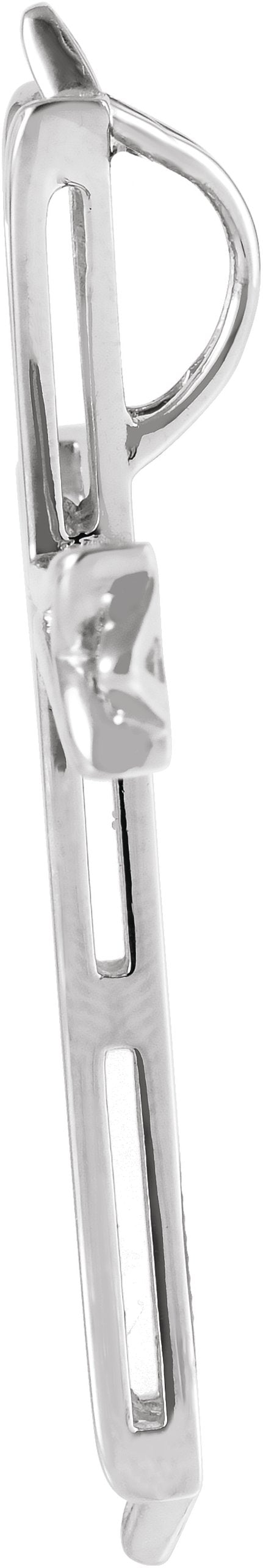 14K Gold Cross Pendant – 42x32mm - White Gold - view 2