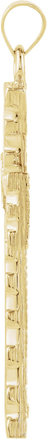 18K Gold Cross Pendant – 34x23mm - view 3