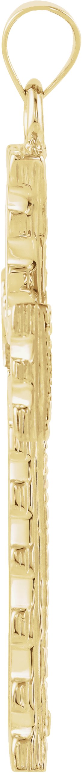 18K Gold Cross Pendant – 34x23mm - view 3