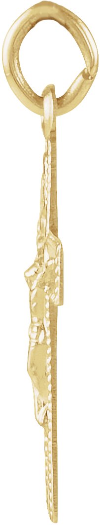 14K Gold Youth Crucifix Pendant – 14x9mm - view 2