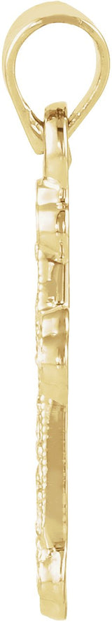 14K Gold Cross Pendant – 16x11.5mm - Yellow Gold - view 4