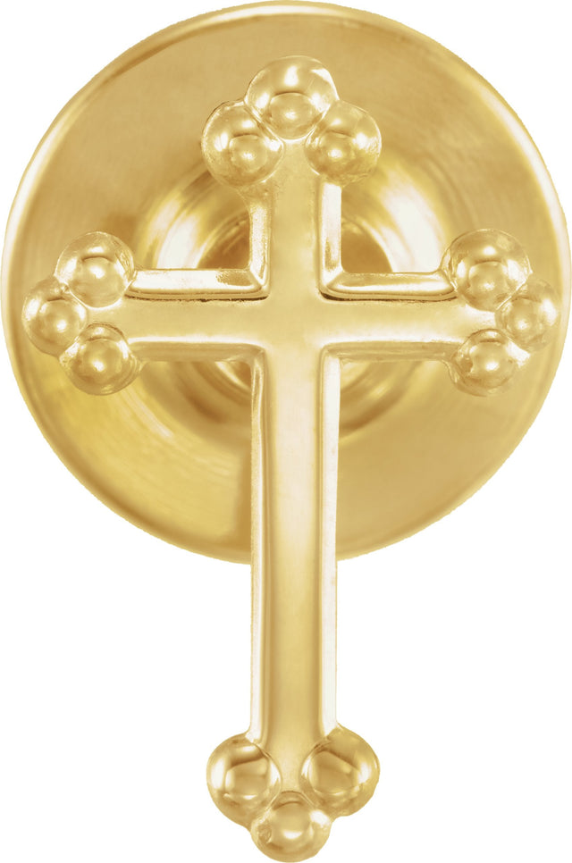 14K Gold Cross Lapel Pin – 14x9mm - Yellow Gold - view 2