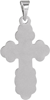 14K Gold Orthodox Cross Pendant – 12x8mm - White Gold - view 3