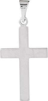 14K Gold Cross Necklace or Pendant III - White Gold - view 3