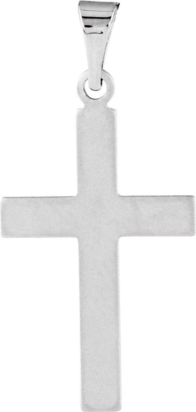 14K Gold Cross Necklace or Pendant III - White Gold - view 3