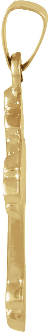 14K Gold Hollow Cross Pendant – 20x16mm - view 3