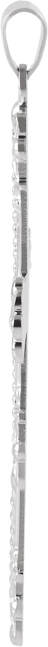 14K Gold Cross Pendant – 47x31.5mm - White Gold - view 2