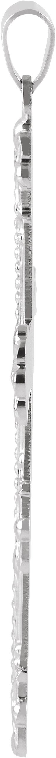 14K Gold Cross Pendant – 47x31.5mm - White Gold - view 2