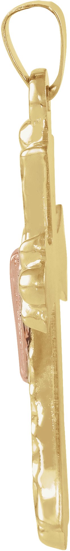 14K Gold Cross with Robe Pendant - view 2