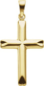14K Gold Hollow Cross Pendant – 25x17mm